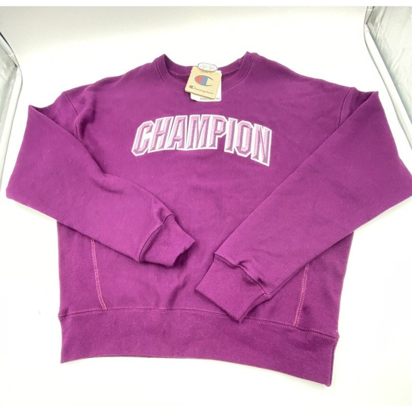 Champion Reverse Weave Purple Embroidered Sweatshirt‎ Size Medium NWT - Picture 1 of 4